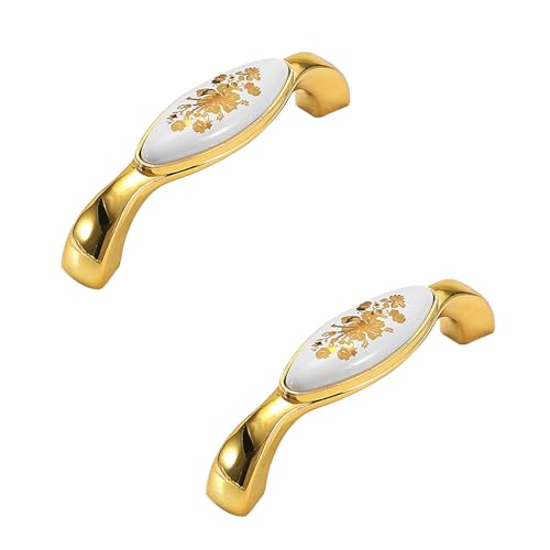 SZLXJMFL Schubladengriffe Gold Vintage, 2 Stück Möbelgriffe Hochwertige Keramik | Gebürstet, Schrankgriffe Lochabstand 96mm Türgriffe Bügelgriff Küchengriffe Kleiderschrank Griffe 96mm/3.8in SZLXJMFL Schubladengriffe Gold Vintage, 2 Stück Möbelgriffe Hochwertige Keramik | Gebürstet, Schrankgriffe Lochabstand 96mm Türgriffe Bügelgriff Küchengriffe Kleiderschrank Griffe 96mm/3.8in von SZLXJMFL