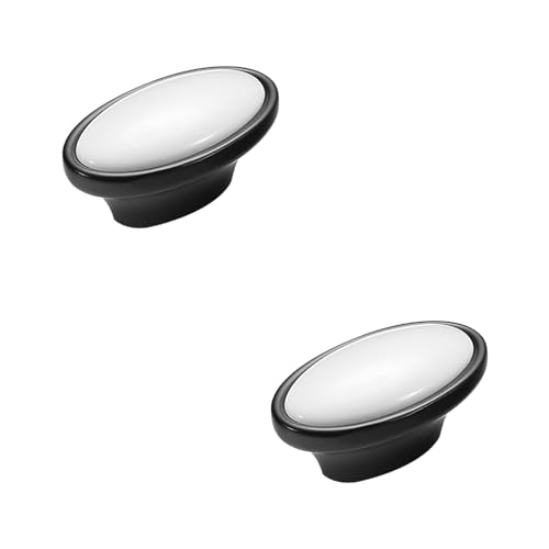 SZLXJMFL Schubladengriffe Schwarz, 2 Stück Möbelgriffe Solide Keramik | Galvanikfläche, Küchengriffe Lochabstand 17mm Schrank Schublade Türgriffe Griffe für Küchenschränke Schrankgriffe 17mm/0.67in von SZLXJMFL
