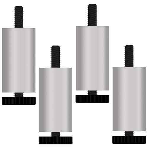 SZLXJMFL Sofa Füße Silber, 4 Stück Sofasfüße Verstellbar Sofasbeine Rund Aluminiumlegierung | Eloxierte Oberfläche Möbelfüsse Optionale Höhe: 6-40cm Schlafcouchfüße Sideboard Schränk Küche 6cm/2.4" von SZLXJMFL