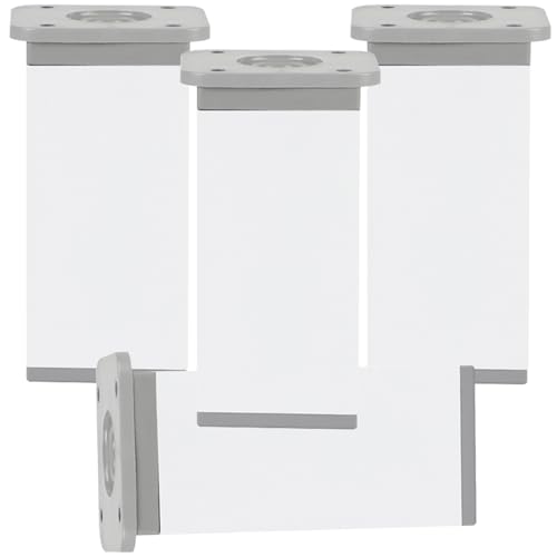 SZLXJMFL Sofasfüße Metall, 4 Stück Sofasfüsse Verstellbar Sofasbeine Weiß Aluminiumlegierung | Eloxierte Oberfläche Möbelfüße Optionale Höhe: 6-40cm Stützfüße Schlafcouchfüße Ecksofa Beine 12cm/4.7" von SZLXJMFL