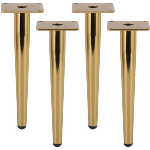SZLXJMFL Tischbeine Gold, 4 Stück Tischfüße Ersatz Tischbeine Konisch Möbelfüße Kaltgewalztem Stahl | Eloxierte Oberfläche Möbelfüsse Höhe: 10-72cm Sockelfüße Stützfüße 65cm/25.6" von SZLXJMFL