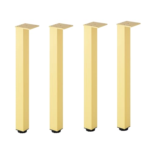 SZLXJMFL Tischbeine Gold, 4 Stück Verstellbar Möbelfüsse Quadrat Aluminiumlegierung | Eloxierte Oberfläche Höhe: 3-40cm Sockelfuß Schrank Füße Couchtisch Beine Tischfüße Sofasfüße 40cm/15.7" von SZLXJMFL