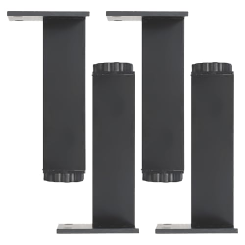 SZLXJMFL Tischbeine Metall Schwarz, 4 Stück Tischfüsse Verstellbar Tischbeine Eckig Möbelfüsse Aluminiumlegierung | Eloxierte Oberfläche Möbelfüße Optionale Höhe: 6-40cm Fernsehtischfüße 40cm/15.7" von SZLXJMFL