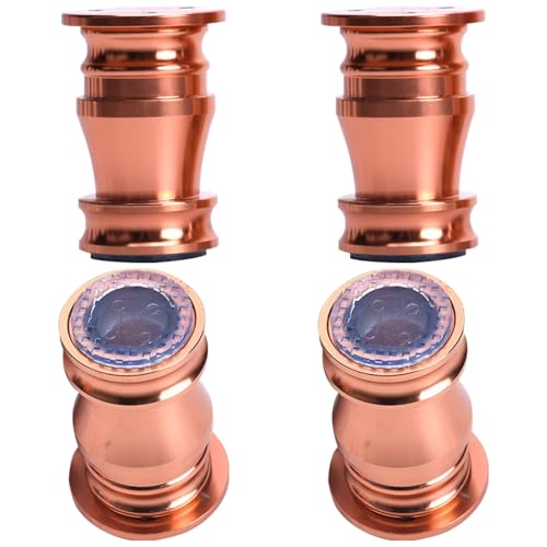 SZLXJMFL Tischfüsse Gold, 4 Stück Tischfüße Verstellbar Tischbeine Rund Möbelfüße Aluminiumlegierung | Eloxierte Oberfläche Möbelfüsse Optionale Höhe: 8-20cm Sockelfüße Tischfuß Stützfüße 10cm/4" von SZLXJMFL