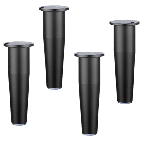 SZLXJMFL Tischfüße Metall, 4 Stück Tischfüsse Verstellbar Tischbeine Schwarz Möbelfüsse Aluminiumlegierung | Eloxierte Oberfläche Möbelfüße Optionale Höhe: 8-15cm Stützfüße Sockelfüße 12cm/4.7 von SZLXJMFL