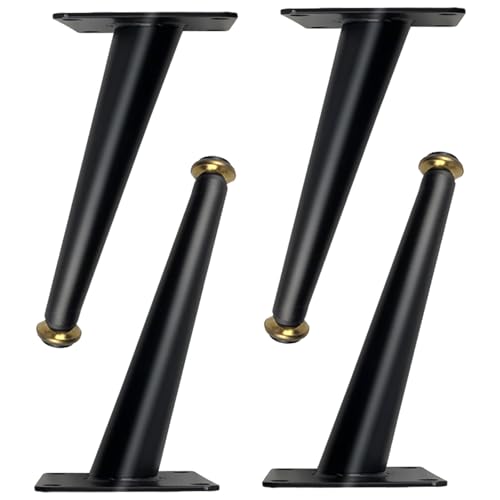 SZLXJMFL Verstellbare Möbelfüße, 4 Stück Mobelbeine schwarz Möbelfüsse Konisch Sofasfüße Eisen | Eloxierte Oberfläche Stützfüße Optionale Höhe: 10.5-72.5cm Sideboard Sockelfuß 20.5cm/8.1" von SZLXJMFL