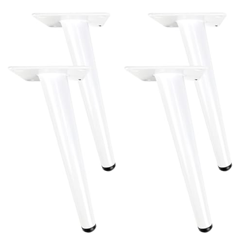SZLXJMFL Weiß Couchtischbeine, Tischbeine Wohnzimmer Schräge Konisch Mobelbeine Höhe: 10-100cm Sockelfuß Iron Galvanikfläche Gummi-Pad Möbelbeine 4× Kaffeetisch Beine-35cm/13.7in von SZLXJMFL