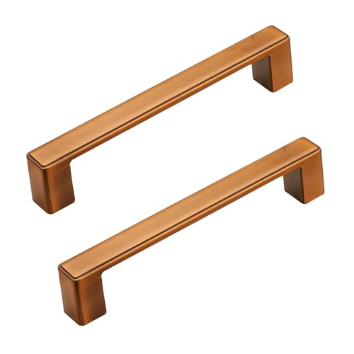 Schrankgriffe 128mm Lochabstand, 2 Stück Möbelgriffe Zinklegierung Griffen | Galvanikfläche, Farbe: Bronze, Schubladengriffe Lochabstand 128mm Türgriffe Küchengriffe Griffe Küchenschrank 128mm/5in von SZLXJMFL