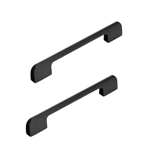Schrankgriffe Schwarz Lang, 2 Stück Möbelgriff Modern, Massive Aluminiumlegierung | Eloxierte Oberfläche, Länge: 60 - 1000 mm Bügelgriff, Schrank Zieht Griffe Küchenschrank Türgriffe-116mm/4.5in von SZLXJMFL