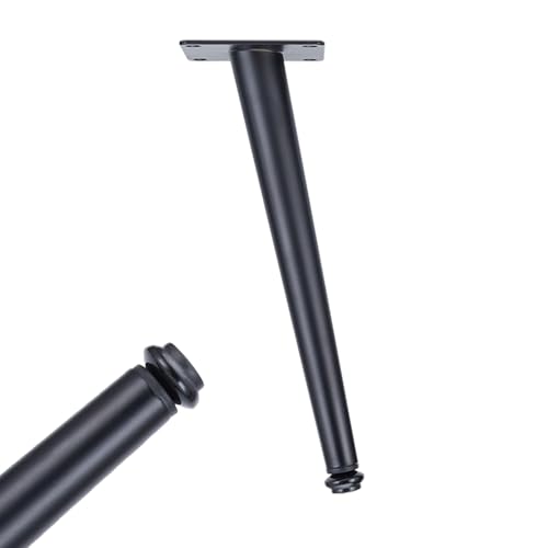 Schreibtischfüße, 4 Stück Tischfüsse Verstellbar Tischbeine Schwarz Möbelfüsse Kaltgewalztem Stahl | Galvanik Schicht Möbelfüße Optionale Höhe: 10.5-72.5cm Fernsehtischfüße Esstischbeine 35.5cm/14" von SZLXJMFL