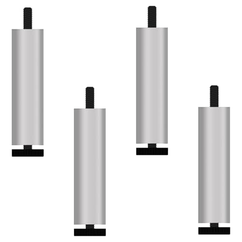Schreibtischfüße, 4 Stück Tischfüsse Verstellbar Tischbeine Silber Möbelfüsse Aluminiumlegierung | Eloxierte Oberfläche Möbelfüße Optionale Höhe: 6-40cm Fernsehtischfüße Esstischbeine 20cm/7.9" von SZLXJMFL
