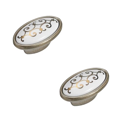 Schubladengriffe Klein, 2 Stück Schrankgriffe Solide Keramik | Galvanikfläche, Farbe: Bronze, Küchengriffe Lochabstand 17mm Schrank Türgriffe Möbelgriffe Griffe für Küchenschränke 17mm/0.67in von SZLXJMFL