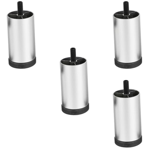 Sofa Füße Silber, 4 Stück Sofasfüße Verstellbar Sofasbeine Rund Aluminiumlegierung | Eloxierte Oberfläche Möbelfüsse Optionale Höhe: 6-30cm Schlafcouchfüße Sideboard Schränk Küche 6cm/2.4" von SZLXJMFL