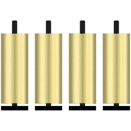 Sofasbeine, 4 Stück Sofasfüße Verstellbar Sofasfüsse Gold Aluminiumlegierung | Eloxierte Oberfläche Mobelbeine Optionale Höhe: 6-40cm Schlafcouchfüße Metallfuß Hocker Wohnzimmer Sitzbank 35cm/13.8" von SZLXJMFL