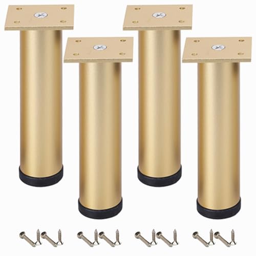Sofasbeine, 4 Stück Sofasfüße Verstellbar Sofasfüsse Gold Aluminiumlegierung | Eloxierte Oberfläche Mobelbeine Optionale Höhe: 6-40cm Schlafcouchfüße Metallfuß Hocker Wohnzimmer Sitzbank 35cm/13.8" von SZLXJMFL
