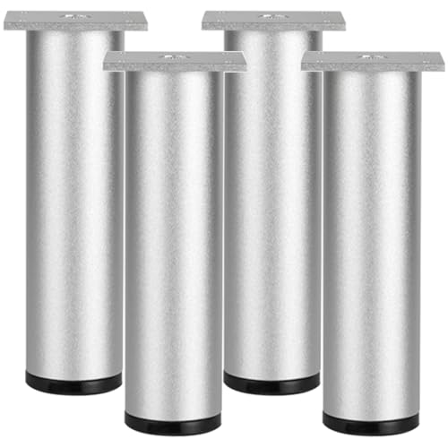 Sofasbeine, 4 Stück Sofasfüße Verstellbar Sofasfüsse Silber Aluminiumlegierung | Eloxierte Oberfläche Mobelbeine Optionale Höhe: 6-40cm Schlafcouchfüße Metallfuß Hocker Wohnzimmer Sitzbank 35cm/13.8" von SZLXJMFL