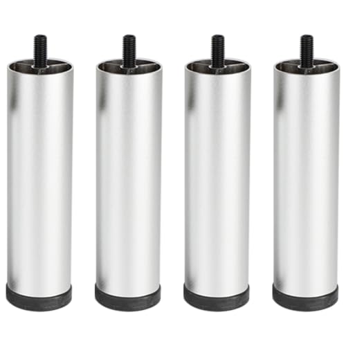 Sofasbeine 30cm, 4 Stück Sofasfüße Silber Sofasfüsse Rund Aluminiumlegierung | Eloxierte Oberfläche Mobelbeine Optionale Höhe: 6-30cm Schlafcouchfüße Sideboard Regale Waschmaschinen Bar 30cm/11.8" von SZLXJMFL