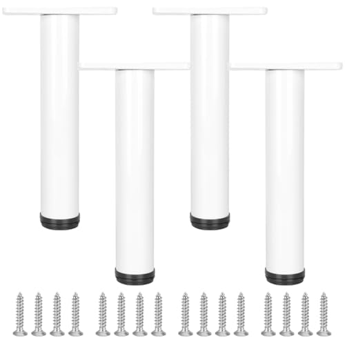 Sofasbeine Weiß, 4 Stück Sofasfüße Verstellbar Sofasfüsse Eckig Aluminiumlegierung | Backlackprozess Oberfläche Möbelfüsse Optionale Höhe: 20-110cm Schlafcouchfüße Lowboard Sideboard Regale 90cm/35.5" von SZLXJMFL