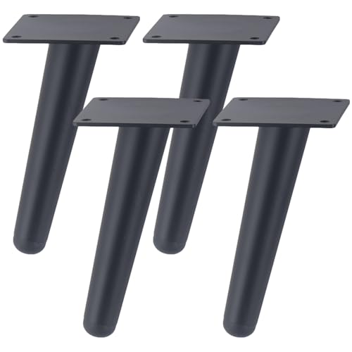 Sofasfüsse 15cm, 4 Stück Sofasfüße Schwarz Sofasbeine Konisch Edelstahl | Lackiert Oberfläche Möbelfüsse Höhe: 15-30cm Polstersofafüsse Couchtisch Sessel Ottoman Couch Lowboard Sitzbank 15cm/6" von SZLXJMFL