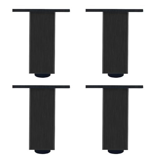 Sofasfüsse Schwarz, 4 Stück Sofasfüße Verstellbar Sofasbeine Rund Aluminiumlegierung | Eloxierte Oberfläche Möbelfüsse Optionale Höhe: 6-60cm Schlafcouchfüße Ecksofa Beine Couchtisch 6cm/2.4" von SZLXJMFL