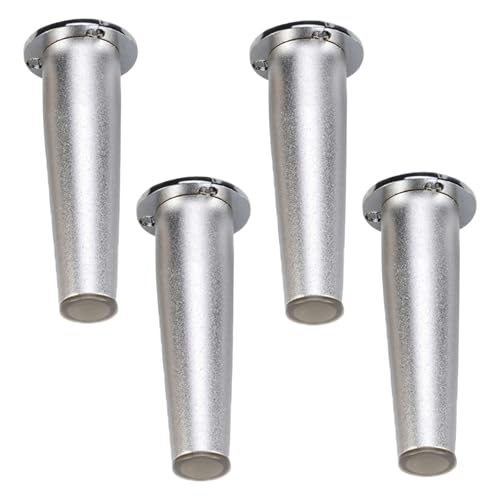 Sofasfüsse Silber, 4 Stück Sofasfüße Verstellbar Sofasbeine Konisch Aluminiumlegierung | Eloxierte Oberfläche Möbelfüsse Höhe: 8-15cm Schlafcouchfüße Kleiner Sessel Stützrahmen Stühle 12cm/4.7" von SZLXJMFL