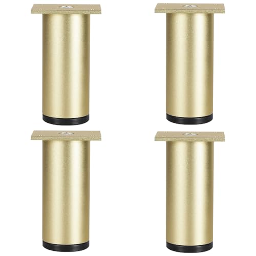Tischbeine Höhenverstellbar, 4 Stück Tischbeine Gold Möbelfüße Metall Möbelbeine Aluminiumlegierung | Eloxierte Oberfläche Sofafüße Optionale Höhe: 6-40cm Bankbeine Sockelfüße Couch füße 6cm/2.4" von SZLXJMFL