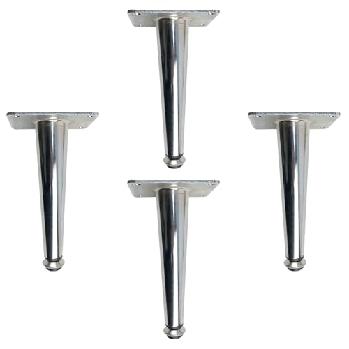 Tischbeine Höhenverstellbar, 4 Stück Tischbeine Silber Möbelfüße Metall Möbelbeine Eisen | Eloxierte Oberfläche Sofafüße Optionale Höhe: 10.5-30.5cm Bankbeine Sockelfüße Couch füße-15.5cm/6.1" von SZLXJMFL