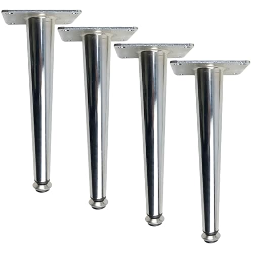 Tischbeine Höhenverstellbar, 4 Stück Tischbeine Silber Möbelfüße Metall Möbelbeine Eisen | Eloxierte Oberfläche Sofafüße Optionale Höhe: 10.5-30.5cm Bankbeine Sockelfüße Couch füße-20.5cm/8.1" von SZLXJMFL