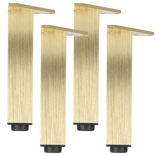 Tischbeine Metall Gold, 4 Stück Tischfüße Verstellbar Tischfüsse Eckig Möbelfüße Aluminiumlegierung | Eloxierte Oberfläche Mobelbeine Höhe: 6-40cm Sockelfüße Tischfuß Stützfüße Lowboard 40cm/15.7" Tischbeine Metall Gold, 4 Stück Tischfüße Verstellbar Tischfüsse Eckig Möbelfüße Aluminiumlegierung | Eloxierte Oberfläche Mobelbeine Höhe: 6-40cm Sockelfüße Tischfuß Stützfüße Lowboard 40cm/15.7" von SZLXJMFL