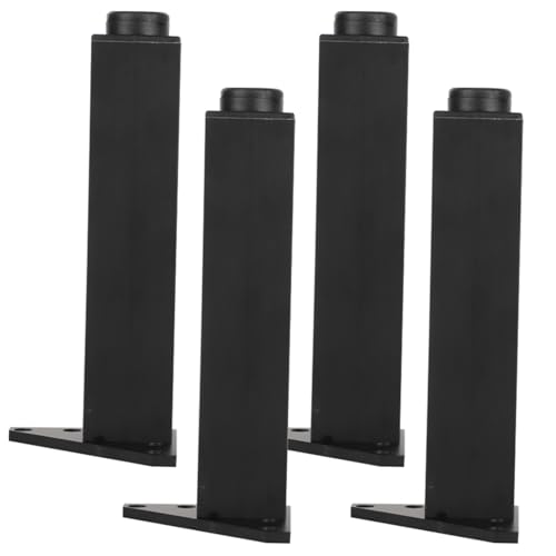 Tischbeine Metall Schwarz, 4 Stück Tischfüße Verstellbar Tischfüsse Eckig Möbelfüße Aluminiumlegierung | Eloxierte Oberfläche Mobelbeine Höhe: 6-40cm Sockelfüße Tischfuß Stützfüße Lowboard 40cm/15.7" von SZLXJMFL