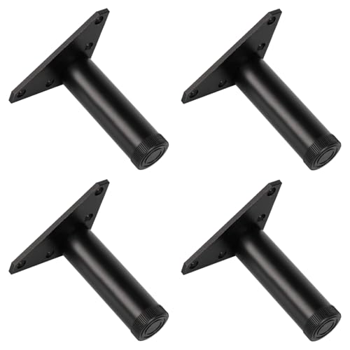 Tischbeine Outdoor, 4 Stück Tischfüße Verstellbar Tischbeine Schwarz Möbelfüsse Aluminiumlegierung | Eloxierte Oberfläche Möbelfüße Höhe: 6-40cm Sockelfüße Stützfüße TV Cabinet Kommode 15cm/6" von SZLXJMFL