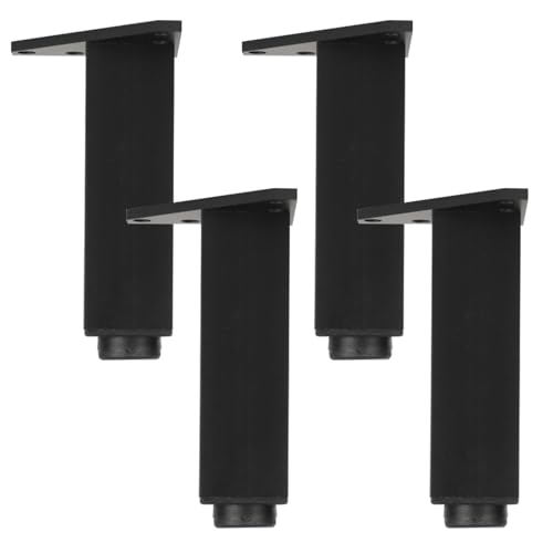 Tischbeine Outdoor, 4 Stück Tischfüße Verstellbar Tischbeine Schwarz Möbelfüsse Aluminiumlegierung | Eloxierte Oberfläche Möbelfüße Höhe: 6-40cm Sockelfüße Stützfüße TV Cabinet Kommode 15cm/6" von SZLXJMFL