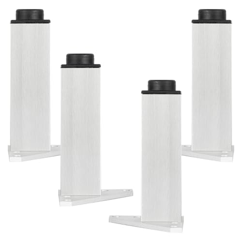Tischbeine Outdoor, 4 Stück Tischfüße Verstellbar Tischbeine Silber Möbelfüsse Aluminiumlegierung | Eloxierte Oberfläche Möbelfüße Höhe: 6-40cm Sockelfüße Stützfüße TV Cabinet Kommode 15cm/6" von SZLXJMFL