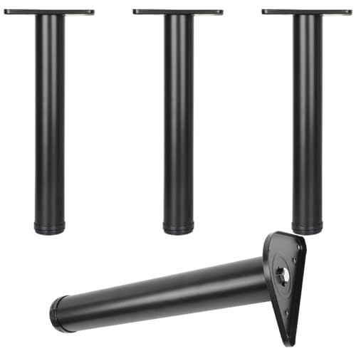 Tischbeine Outdoor,, 4 Stück Tischfüße Verstellbar Tischfüsse Schwarz Möbelfüße Aluminiumlegierung | Backlackprozess Oberfläche Mobelbeine Optionale Höhe: 20-110cm Sockelfüße Tischfuß 80cm/31.5" von SZLXJMFL