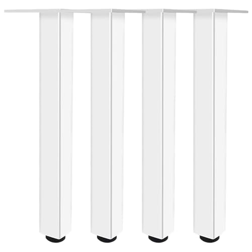 Tischbeine Weiß, 4 Stück Tischbeine Couchtisch Möbelfüße Höhenverstellbar Möbelbeine Eckig Aluminiumlegierung | Eloxierte Oberfläche Sofafüße Optionale Höhe: 6-40cm Sockelfüße Esstisch-40cm/15.7" von SZLXJMFL