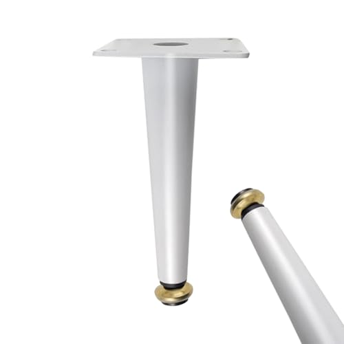 Tischbeine Weiß, 4 Stück Tischbeine Couchtisch Möbelfüße Höhenverstellbar Möbelbeine Eisen | Eloxierte Oberfläche Sofafüße Optionale Höhe: 10.5-72.5cm Bankbeine Sockelfüße Esstisch-60.5cm/23.8" von SZLXJMFL