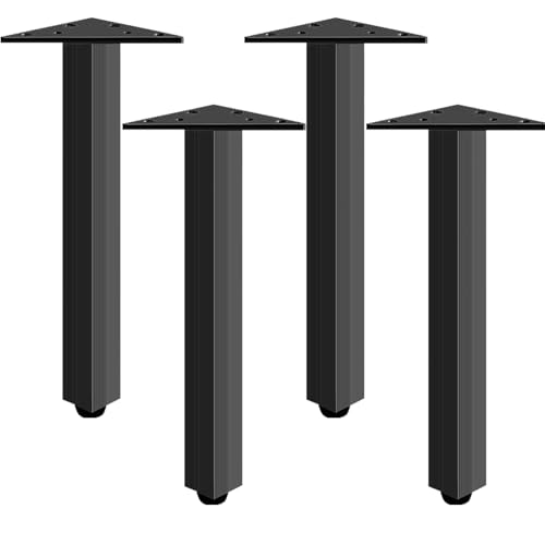 Tischfüße 20cm, 4 Stück Tischfüsse Verstellbar Tischbeine Schwarz Möbelfüsse Aluminiumlegierung | Eloxierte Oberfläche Möbelfüße Optionale Höhe: 10-25cm Fernsehtischfüße Esstischbeine 20cm/7.9" von SZLXJMFL