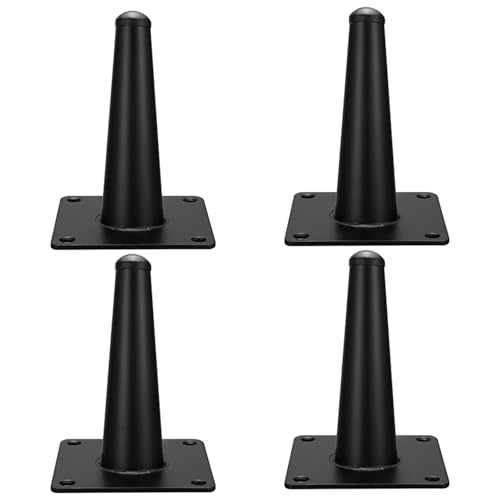 Tischfüße Schwarz, 4 Stück Tischfüsse Ersatz Tischbeine Konisch Möbelfüße Kaltgewalztem Stahl | Eloxierte Oberfläche Möbelfüsse Höhe: 10-35cm Sockelfüße Kabinett Stützfüße Tischplatte Bett 12cm/4.7" von SZLXJMFL