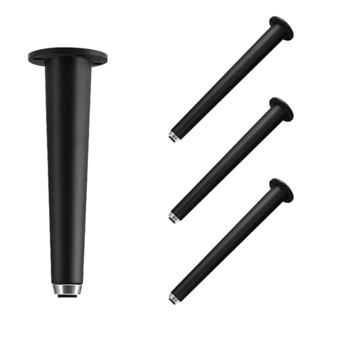 Tischfüße Schwarz Konisch, 4 Stück Tischfüsse Verstellbar Tischbeine Konisch Möbelfüsse Aluminiumlegierung | Galvanik Schicht Möbelfüße Optionale Höhe: 10-25cm Sockelfüße Tischfuß Stützfüße 15cm/6" von SZLXJMFL