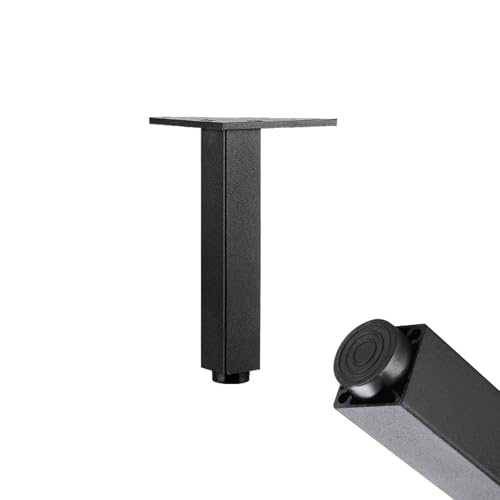 Tischfüße Verstellbar, 4 Stück Tischfüsse Schwarz Tischbeine Eckig Möbelfüsse Aluminiumlegierung | Eloxierte Oberfläche Möbelfüße Optionale Höhe: 6-35cm Couchtischfüße Schreibtischbeine 25cm/9.8" von SZLXJMFL