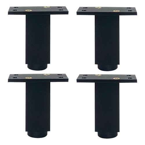 Tischfüße Verstellbar, 4 Stück Tischfüße Schwarz Tischbeine Eckig Möbelfüße Aluminiumlegierung | Eloxierte Oberfläche Möbelfüsse Optionale Höhe: 6-40cm Couchtischfüße Schreibtischbeine 8cm/3.1" von SZLXJMFL