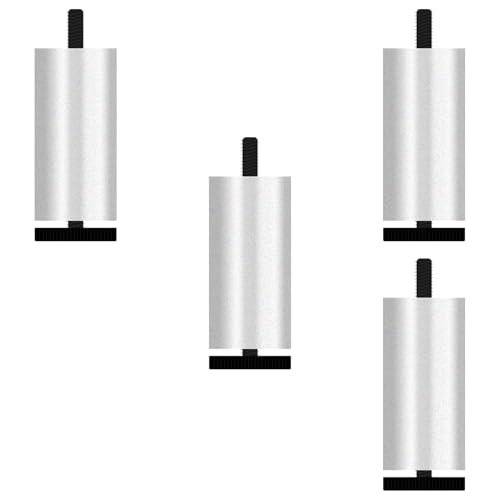 Tischfüße Verstellbar, 4 Stück Tischfüße Silber Tischbeine Rund Möbelfüße Aluminiumlegierung | Eloxierte Oberfläche Möbelfüsse Optionale Höhe: 6-30cm Couchtischfüße Schreibtischbeine 8cm/3.1" von SZLXJMFL