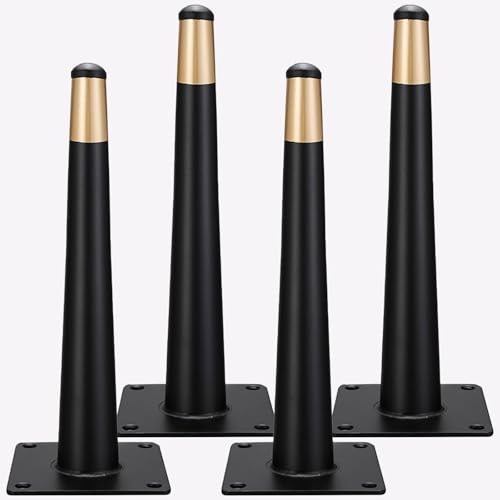 Tischsäule, 4 Stück Tischfüsse Ersatz Tischbeine Schwarz mit Gold Möbelfüsse Kaltgewalztem Stahl | Eloxierte Oberfläche Möbelfüße Höhe: 10-35cm Stützfüße Sockelfüße Küche Kleiner Bett Büros 20cm/7.9" Tischsäule, 4 Stück Tischfüsse Ersatz Tischbeine Schwarz mit Gold Möbelfüsse Kaltgewalztem Stahl | Eloxierte Oberfläche Möbelfüße Höhe: 10-35cm Stützfüße Sockelfüße Küche Kleiner Bett Büros 20cm/7.9" von SZLXJMFL