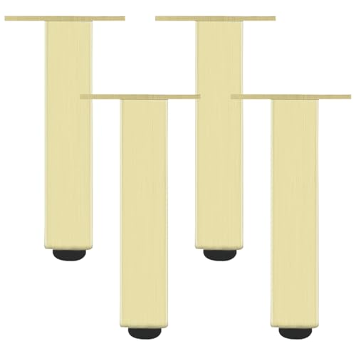 Verstellbare Möbelfüße, 4 Stück Mobelbeine Gold Möbelfüsse Eckig Sofasfüße Aluminiumlegierung | Eloxierte Oberfläche Stützfüße Optionale Höhe: 6-60cm Sideboard Sockelfuß Kleiner Bürotisch 15cm/6" von SZLXJMFL