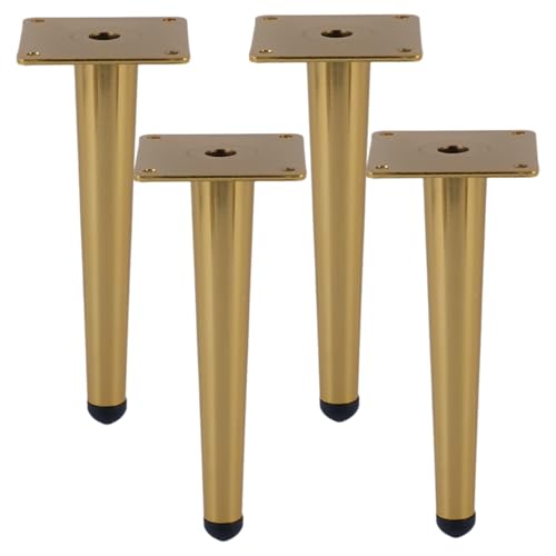 Verstellbare Möbelfüße, 4 Stück Mobelbeine Gold Möbelfüsse Konisch Sofasfüße Eisen | Galvanik Oberfläche Stützfüße Optionale Höhe: 15-20cm Sideboard Sockelfuß Lowboard Sideboard Ottoman 20cm/7.9" von SZLXJMFL