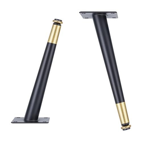 Verstellbare Möbelfüße, 4 Stück Mobelbeine Schwarz Gold Möbelfüsse Konisch Sofasfüße Kaltgewalztem Stahl | Galvanik Schicht Stützfüße Optionale Höhe: 10.5-72.5cm Sideboard Sockelfuß 20.5cm/8.1" von SZLXJMFL