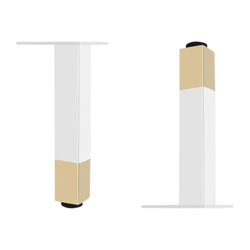 Weiß mit Gold, Sofasfüße Metall 4 Stück Möbelfüße Verstellbar Möbelfüße Aluminiumlegierung | Eloxierte Oberfläche Tischbeine Höhe: 6-40cm Schlafcouchfüße Bankbeine Ottoman Schränke Regal-15cm/6" von SZLXJMFL