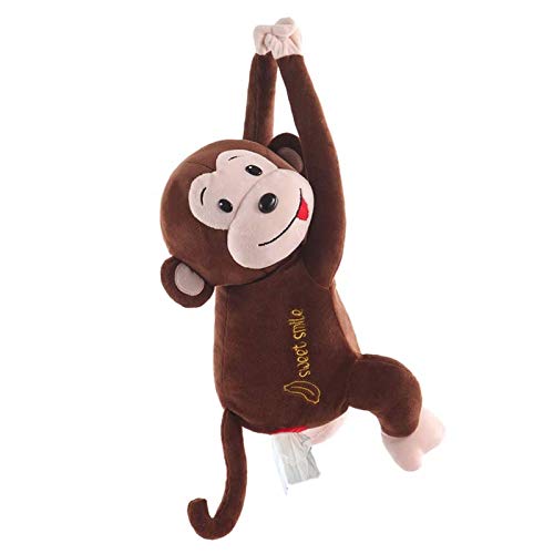 Hängend mit einem Affen, kreativ, Taschentuchhalter, aus Plüsch, Taschentuchbox, Cartoon, lustig, für Auto, Haus, Badezimmer, Küche, Büro, Dekoration von SZM09P1