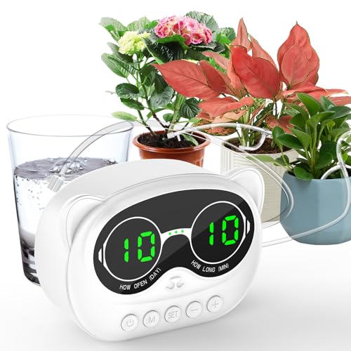 𝟐𝟎𝟐𝟓 𝐔𝐩𝐠𝐫𝐚𝐝𝐞 Automatisches Bewässerungssystem, Automatic Drip Irrigation Kits Netter Panda geformter Wasservolumen Einstellbar Bewässerungssystem, Automatische Bewässerung mit LED-Anzeige von SZMDLX