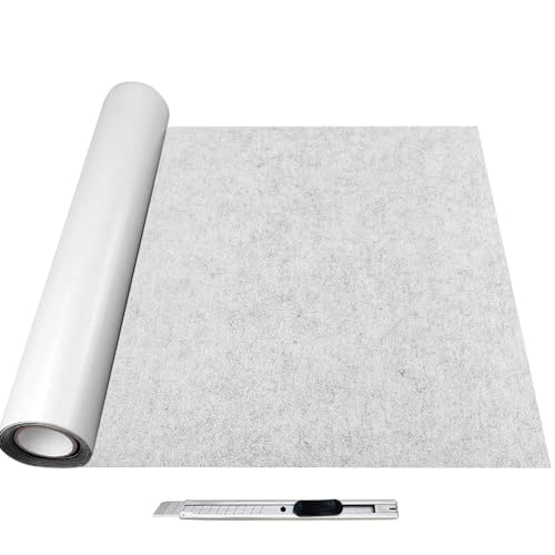 SZMMG Filz Selbstklebend 40x200cm, Hellgrau Klebefilz, 2mm Dicke Filzgleiter Roll, Filzmatte. Möbelgleiter für Stühle, Möbel, Couch, Box Liner, Cup Mat von SZMMG